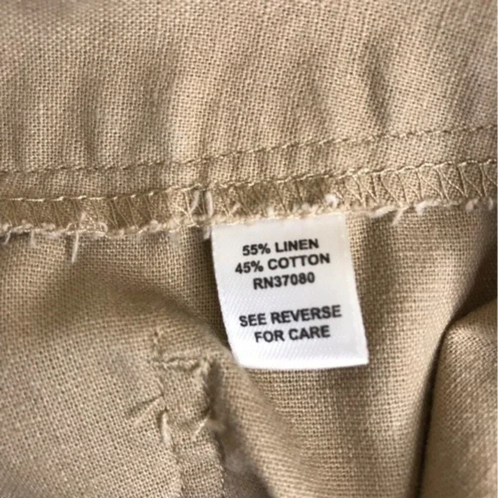 Cato Linen Blend Tan Gored Panel A Line Midi Skirt Womens Size 14 Lagenlook Boho